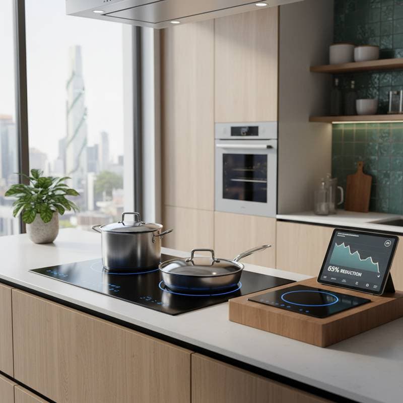 Featured image for Induction Retrofits Cut Kitchen Energy Use by 65%