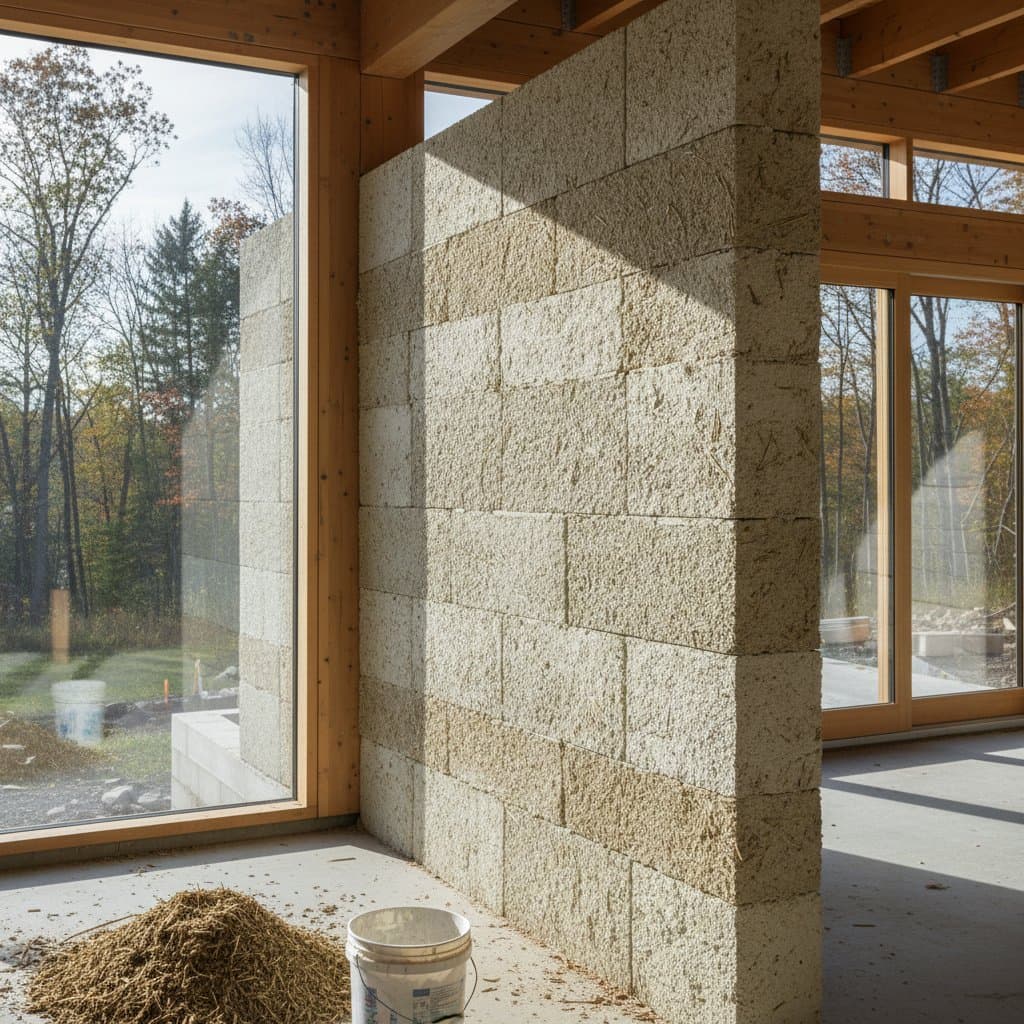 Featured image for Hempcrete Locks 165kg Carbon Per Cubic Meter in Walls