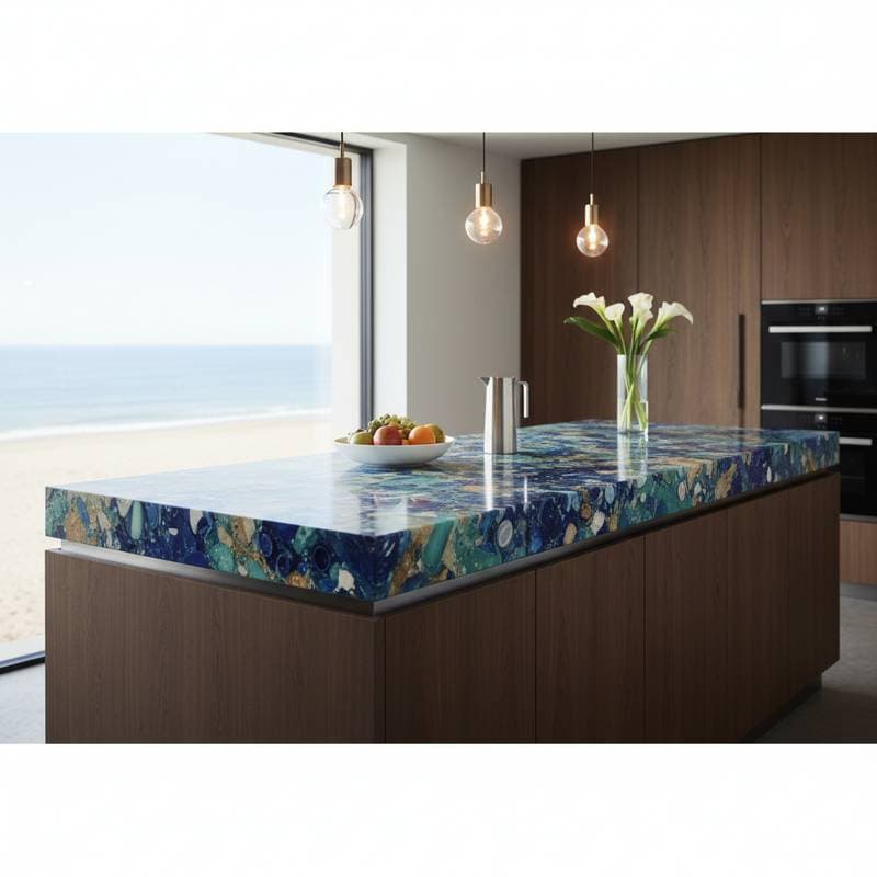 Featured image for Ocean Plastic Countertops Transform Marine Waste Into Style