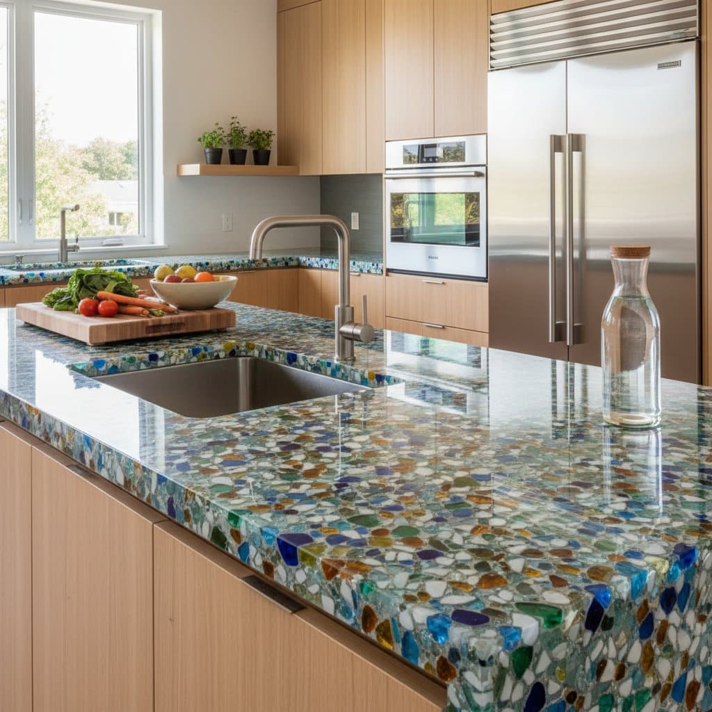 Featured image for Recycled Glass Counters: Beauty Meets Sustainability
