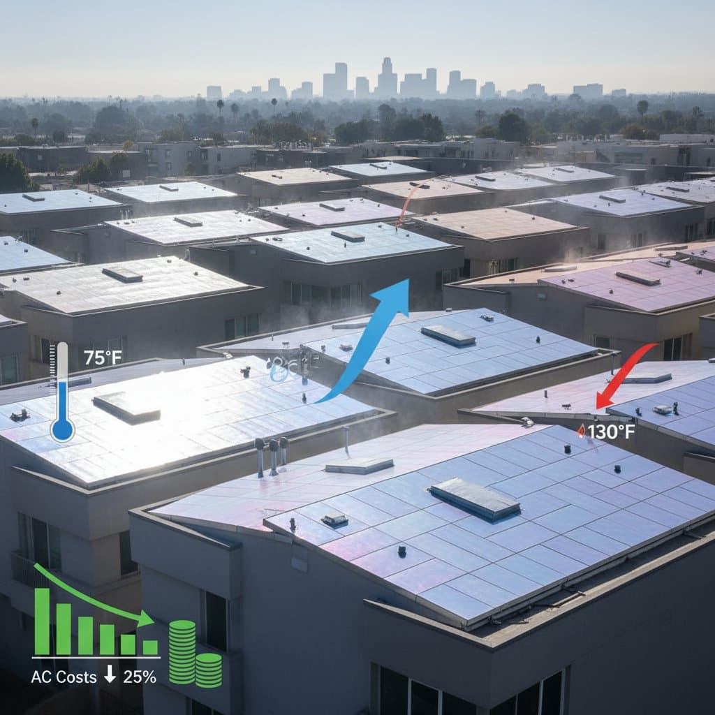 Featured image for Cool Roofs Cut AC Bills 25% by Reflecting Heat