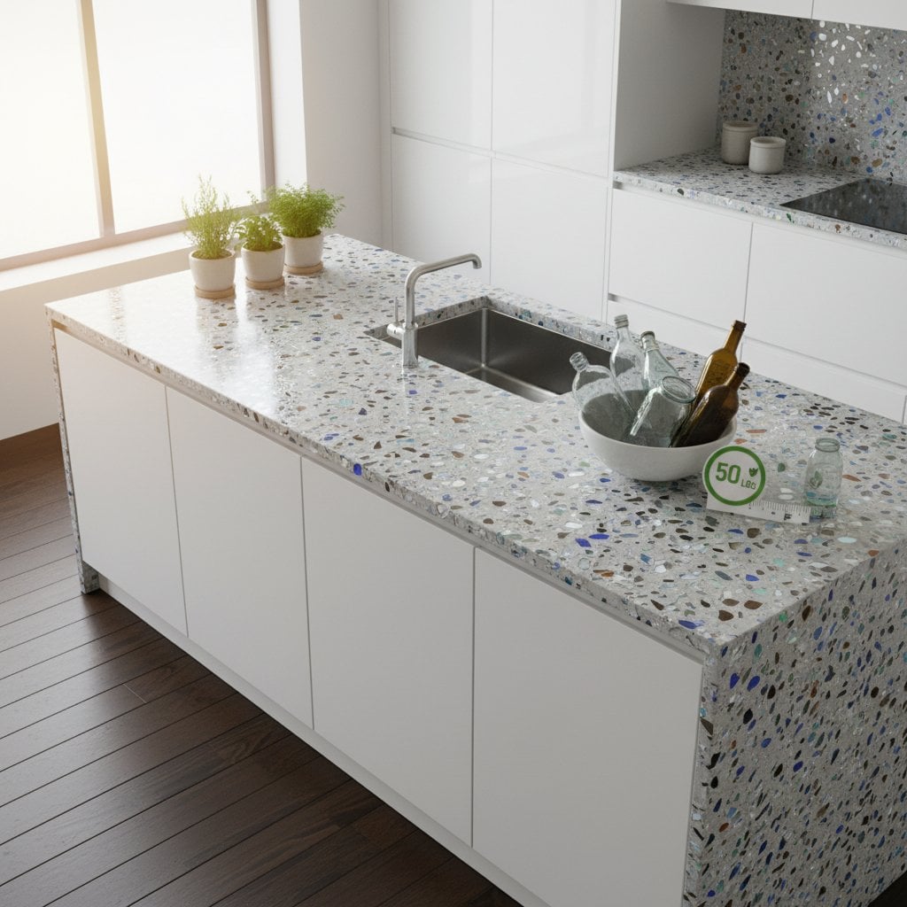 Featured image for Recycled Glass Countertops Cut Waste by 50 Pounds Per Foot