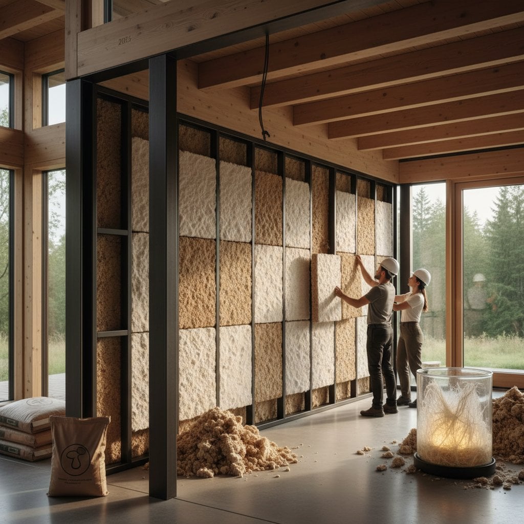 Featured image for Mushroom Insulation Grows From Waste Into Walls