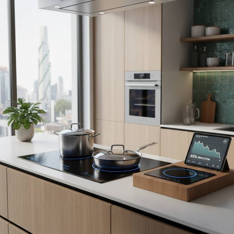 Featured image for Induction Retrofits Cut Kitchen Energy Use by 65%